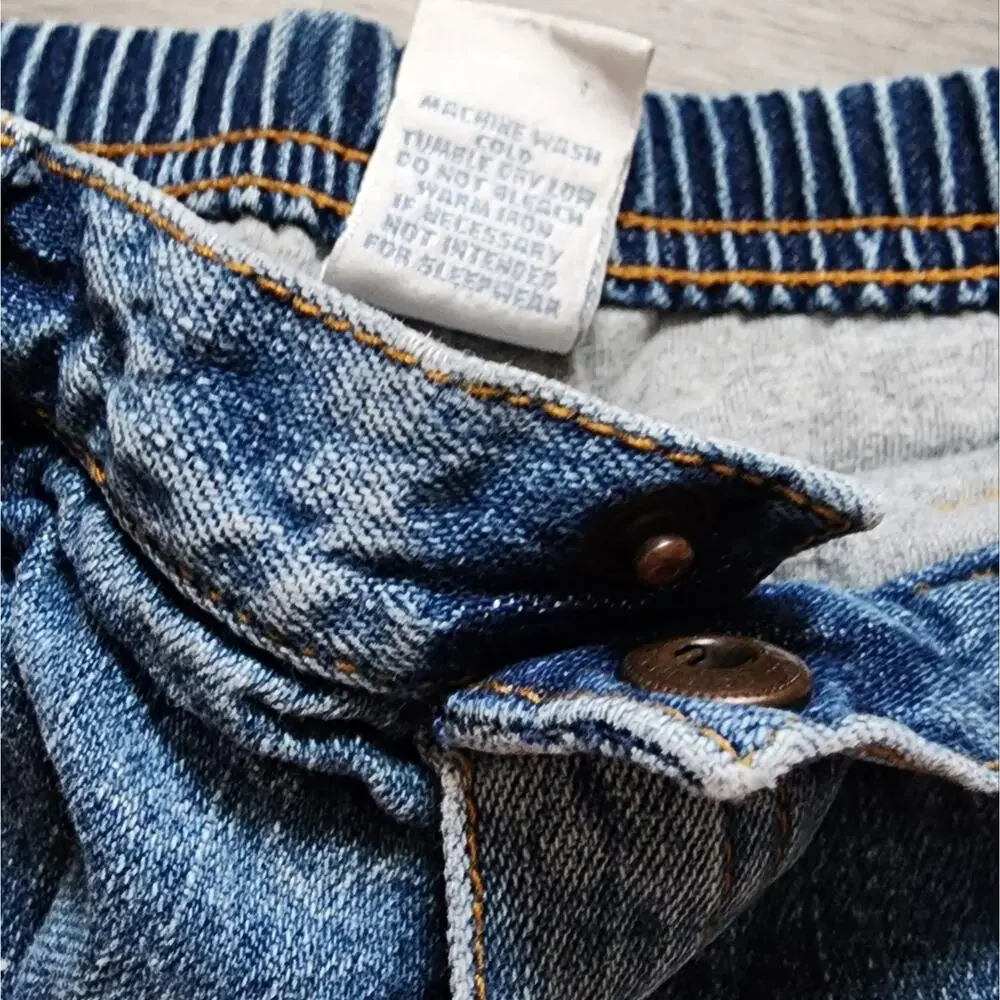 Gymboree Boy's Vintage Infant Elastic Waist Lined Denim Pants Size 12-18 Months